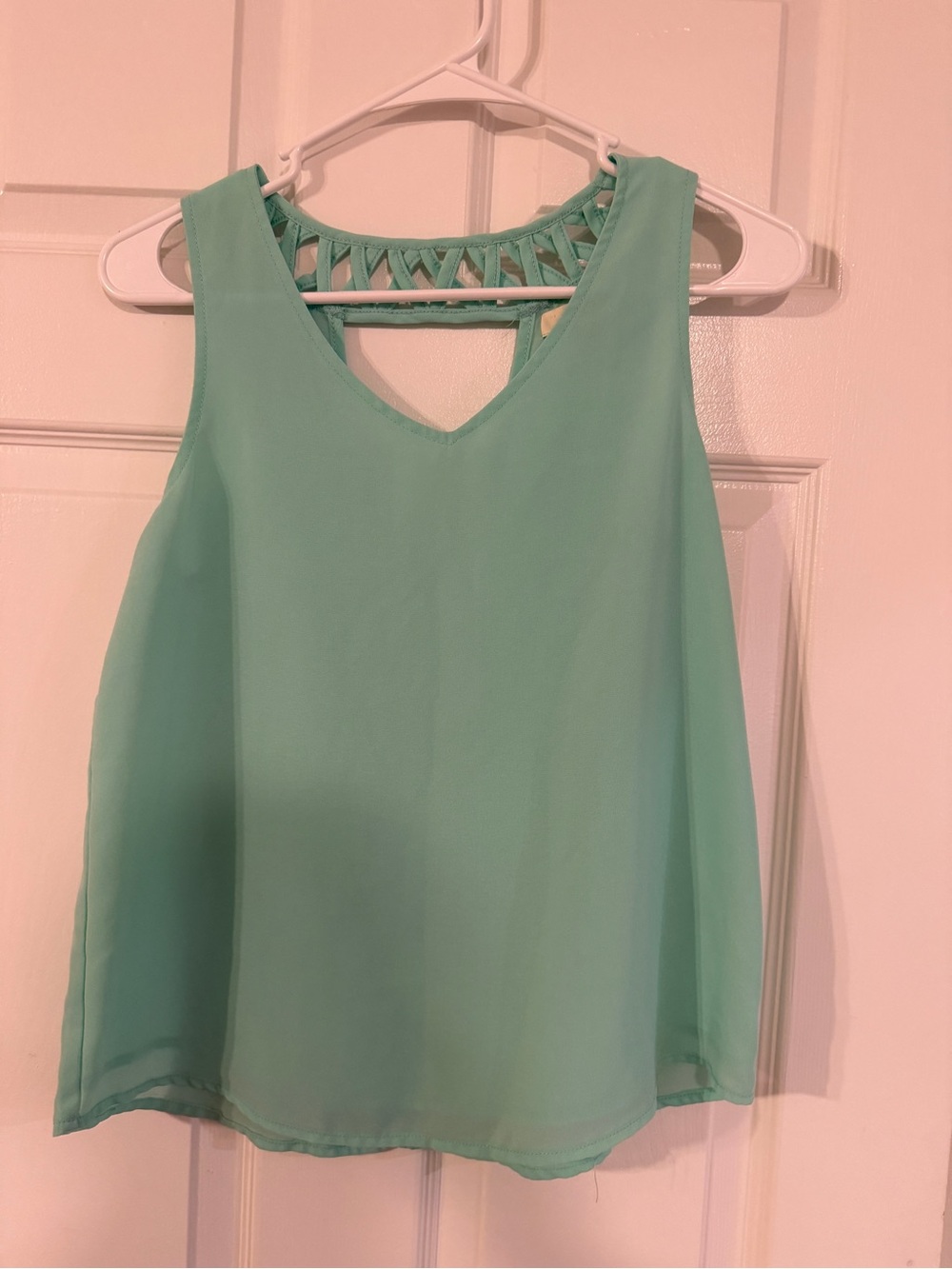 Ya Los Angeles Mint Green Sleeveless Tank with Braided Back